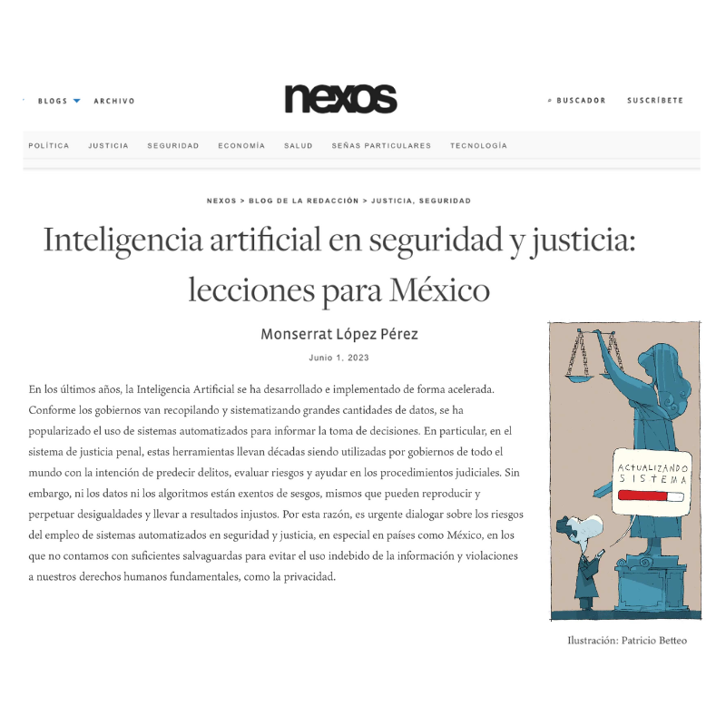 Artificial Intelligence in Security and Justice: Lessons for Mexico