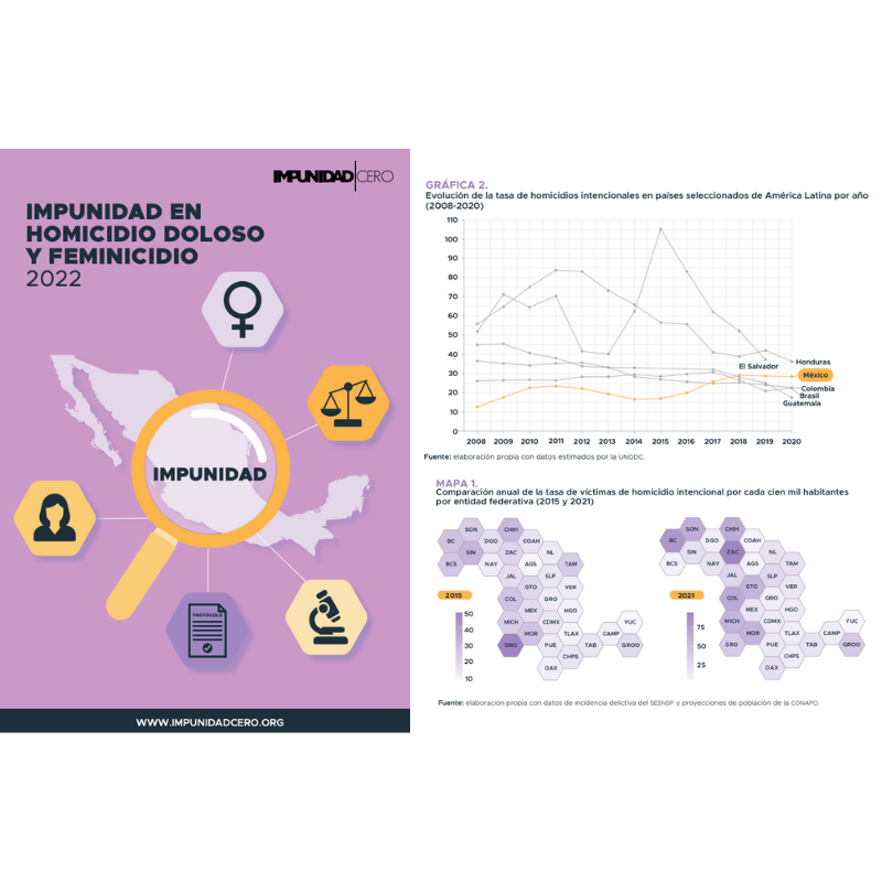 Impunity in Intentional Murders and Feminicide, Impunidad Cero 2022